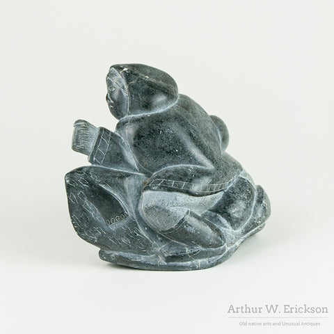 Crouching Man Soapstone Carving