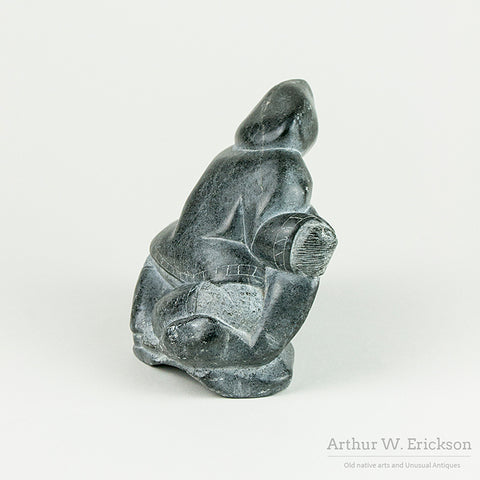 Crouching Man Soapstone Carving