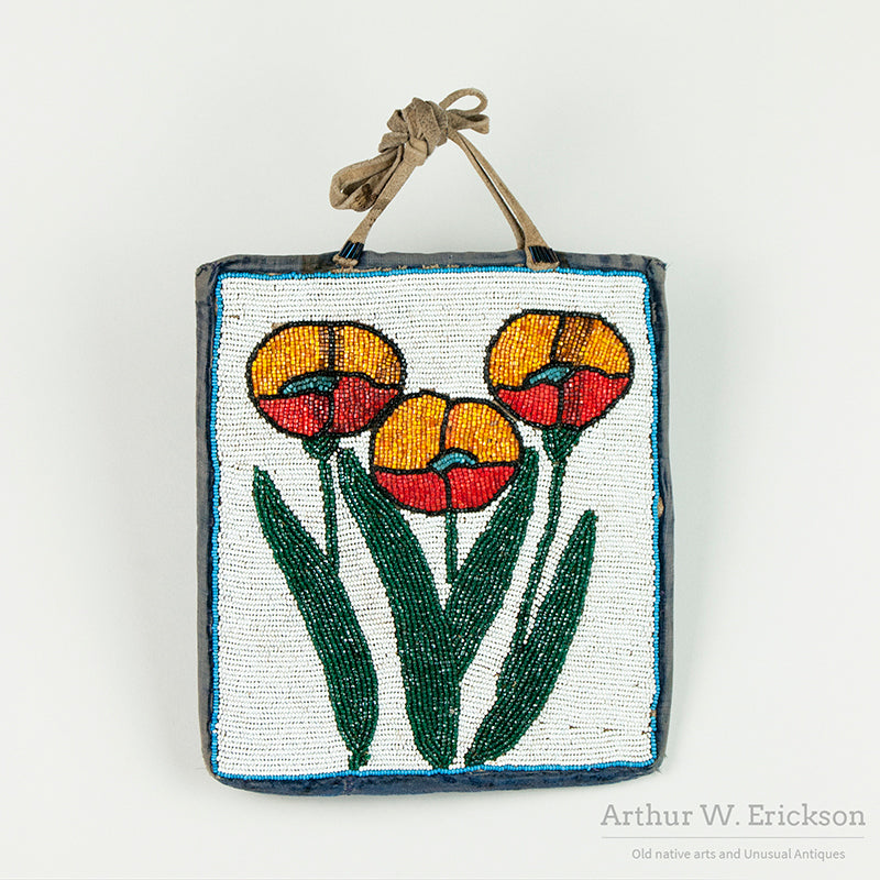 Double-sided Plateau Floral Beaded Flat Bag