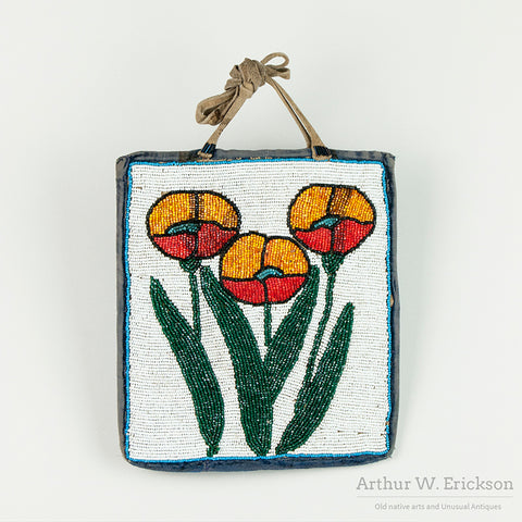 Double-sided Plateau Floral Beaded Flat Bag