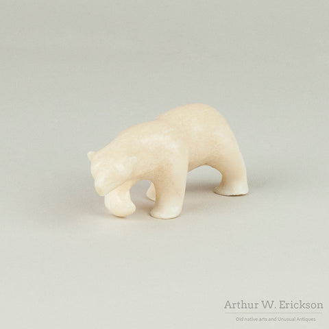 Inuit Carved Ivory Polar Bear on the Prowl