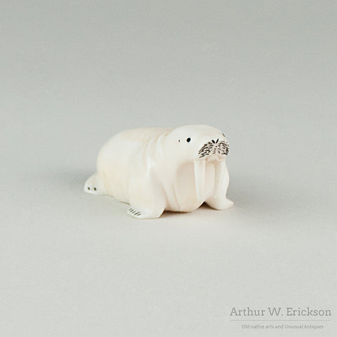 Inuit Carved Ivory Chubby Walrus