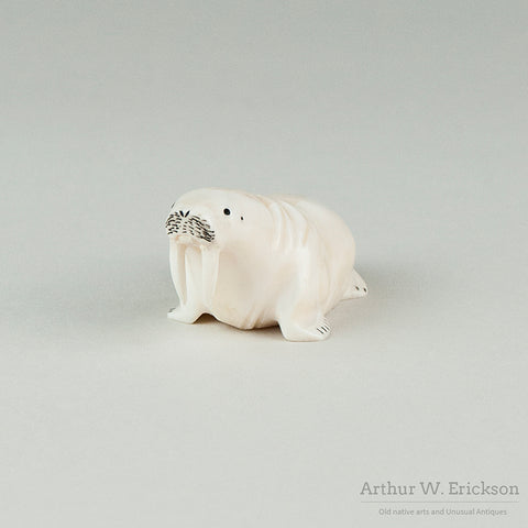 Inuit Carved Ivory Chubby Walrus