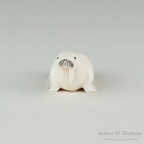 Inuit Carved Ivory Chubby Walrus