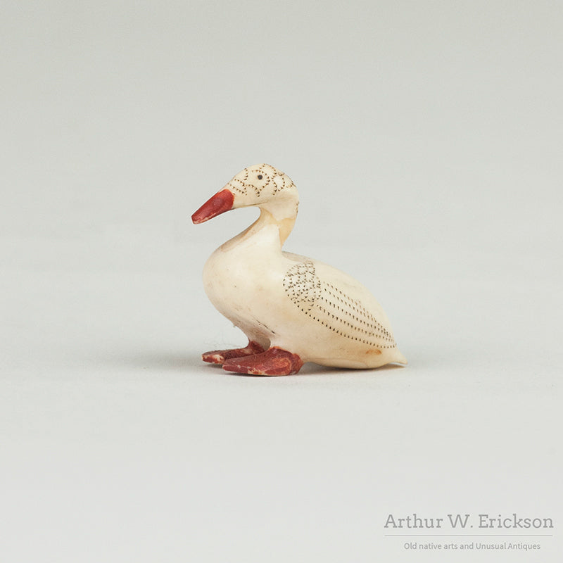 Inuit Carved and Scrimshawed Small Duck