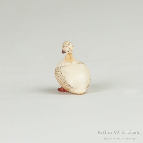 Inuit Carved and Scrimshawed Small Duck