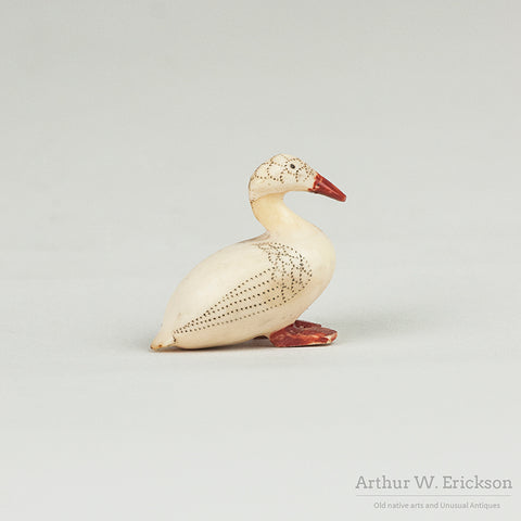Inuit Carved and Scrimshawed Small Duck