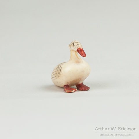 Inuit Carved and Scrimshawed Small Duck