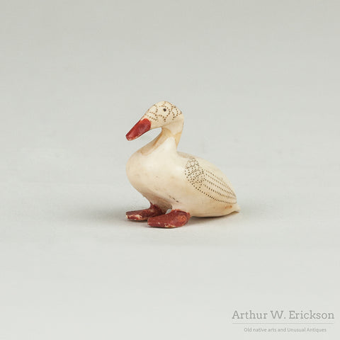Inuit Carved and Scrimshawed Small Duck