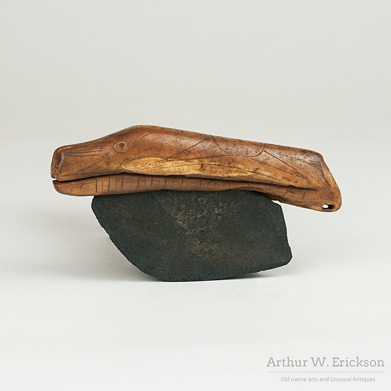Excavated Fossilized Ivory Figural Ulu