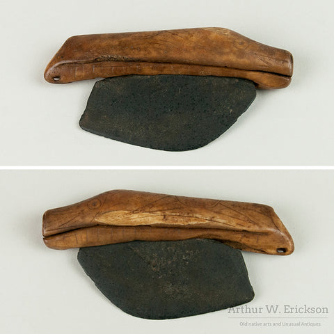 Excavated Fossilized Ivory Figural Ulu