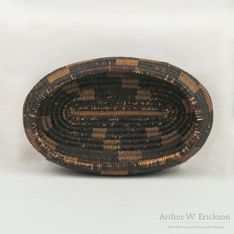 Finely Woven Miniatue Pomo Oval Basket