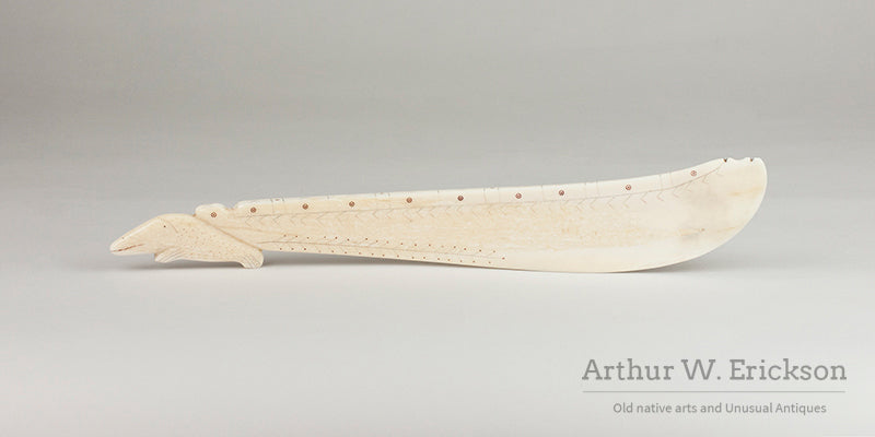 Inuit Ivory Snow Knife with Figural Handle