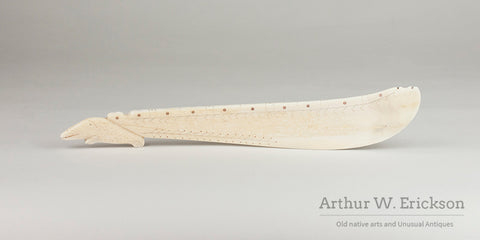Inuit Ivory Snow Knife with Figural Handle