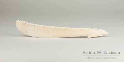 Inuit Ivory Snow Knife with Figural Handle