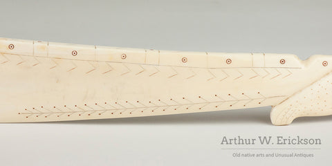 Inuit Ivory Snow Knife with Figural Handle