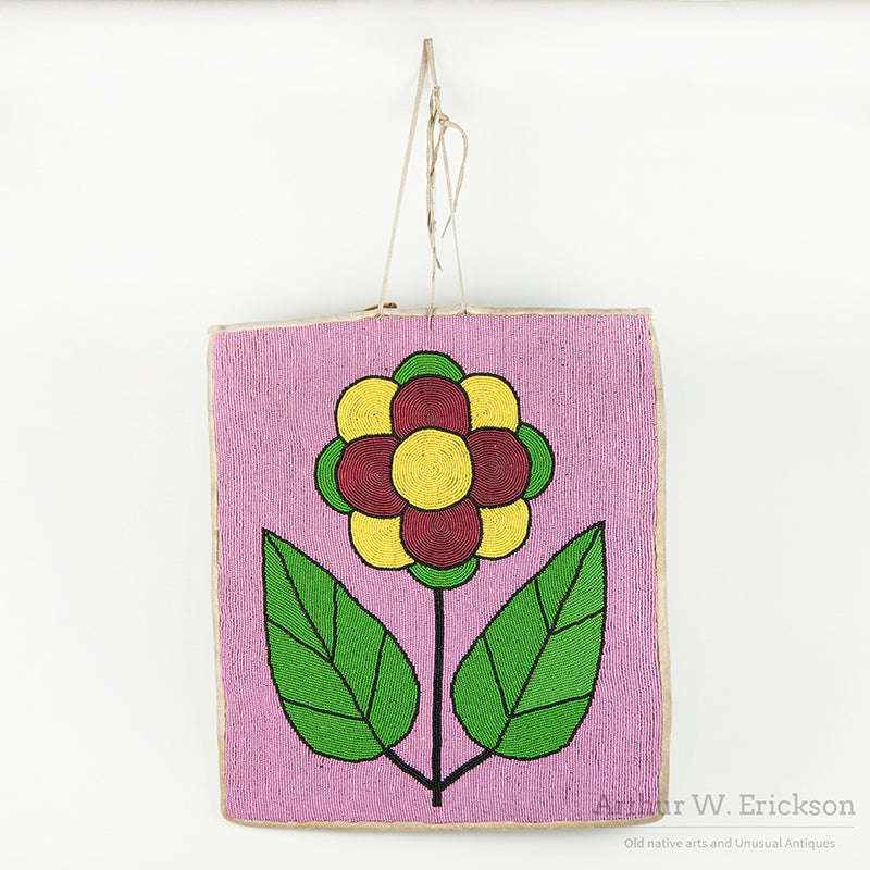 Huge Plateau Floral Beaded Bag with Dusty Pink Background