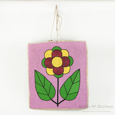 Huge Plateau Floral Beaded Bag with Dusty Pink Background