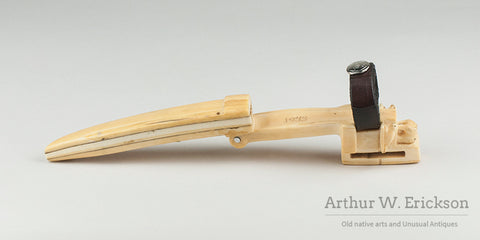 1933 Inuit Made Walrus Ivory Knife Sheath