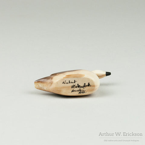 Ivory Goose With Two Goslings by Hubert Kokuluk