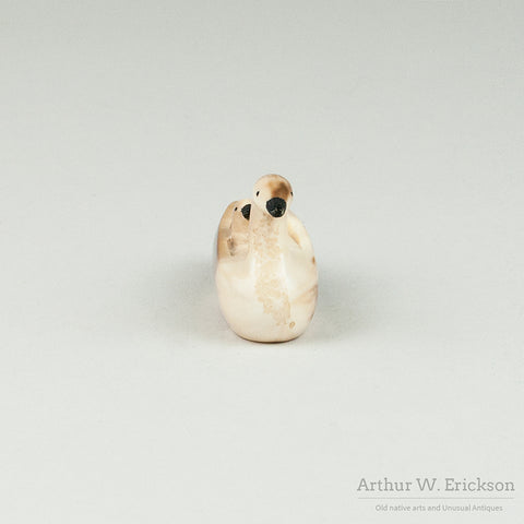 Ivory Goose With Two Goslings by Hubert Kokuluk