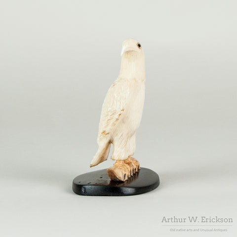 InuitWalrus Ivory Eagle Carving with Base