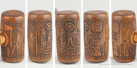 Folk Art Carved Texas IOOF Presentation Gavel