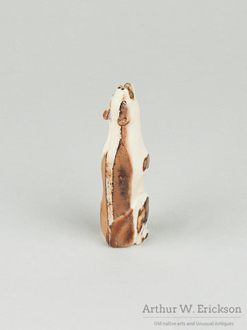 Howling Fox, Wolf,  or Dog Walrus Ivory Carving