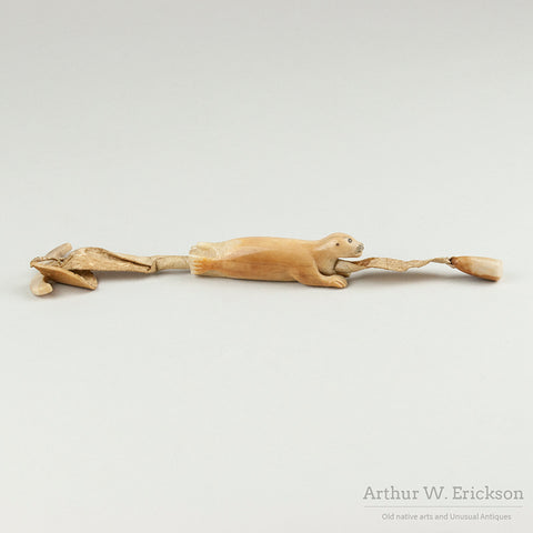 Inuit Seal Needle Case with leather thimble