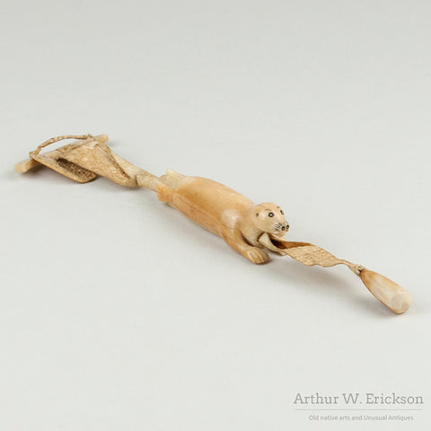 Inuit Seal Needle Case with leather thimble