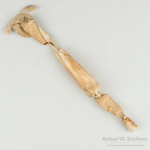 Inuit Seal Needle Case with leather thimble