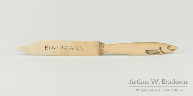 Inuit Walrus Ivory Fish Handled Letter Opener
