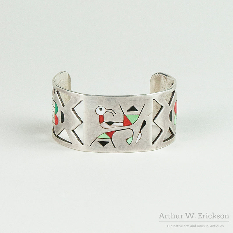 Inlay Cuff with Stylized "Gooney" Bird Design