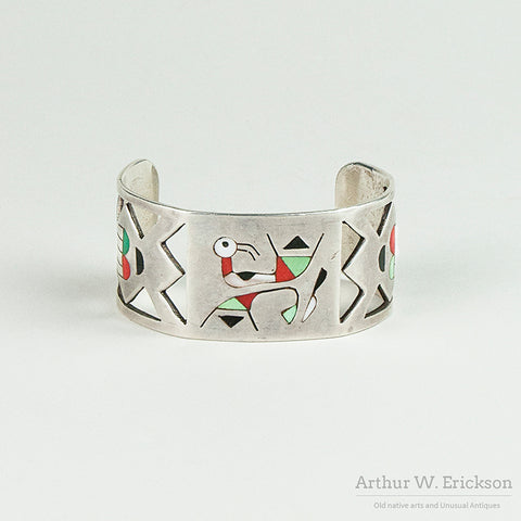 Inlay Cuff with Stylized "Gooney" Bird Design
