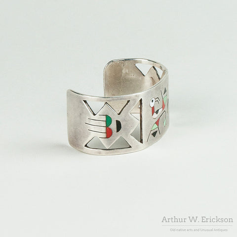 Inlay Cuff with Stylized "Gooney" Bird Design
