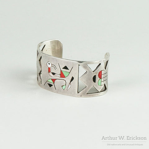 Inlay Cuff with Stylized "Gooney" Bird Design