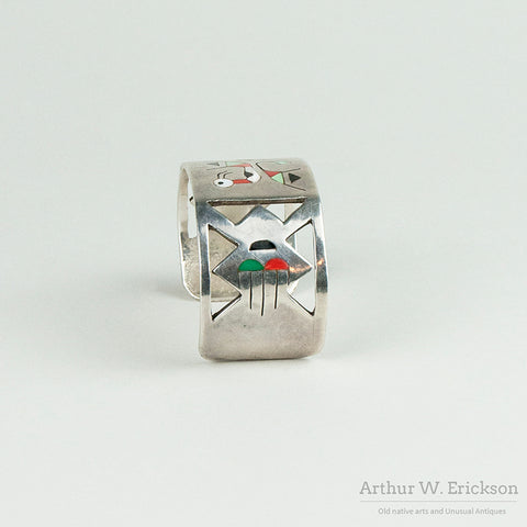 Inlay Cuff with Stylized "Gooney" Bird Design