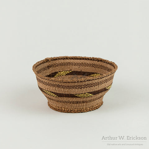 Klamath Basket with Yellow Quill Work