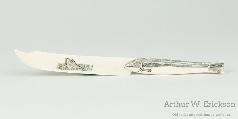 Inuit Carved letter opener with fish handle