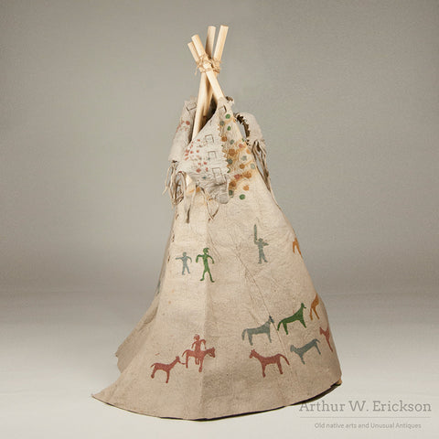 Children's Wool  Felt Teepee With Painted Figures