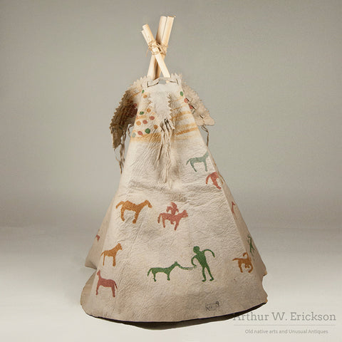 Children's Wool  Felt Teepee With Painted Figures