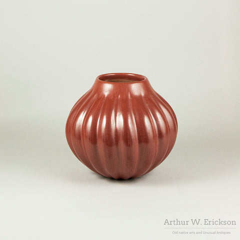 Helen Shupla Redware Melon Jar