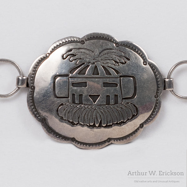 【12月スーパーSALE 15%OFF】 Silver Hopi Pooyouma Allen Overlay Belt Concho 小物