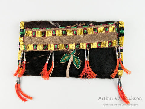 Blackfoot Beaded Bearskin Pouch