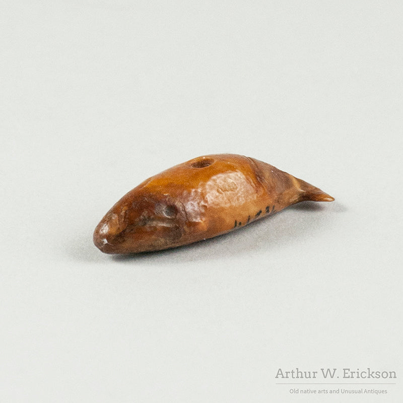 Fossilized Walrus Ivory Bowhead Whale Amulet