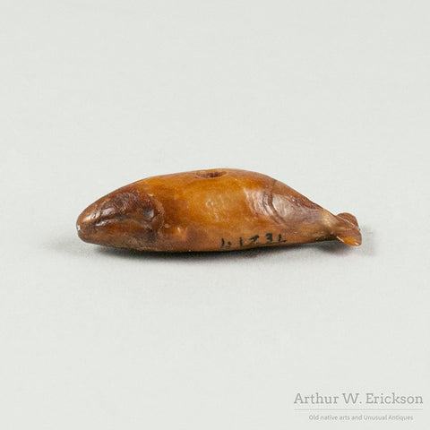 Fossilized Walrus Ivory Bowhead Whale Amulet