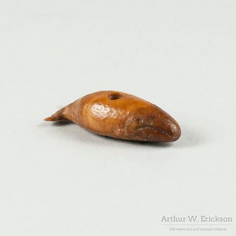 Fossilized Walrus Ivory Bowhead Whale Amulet