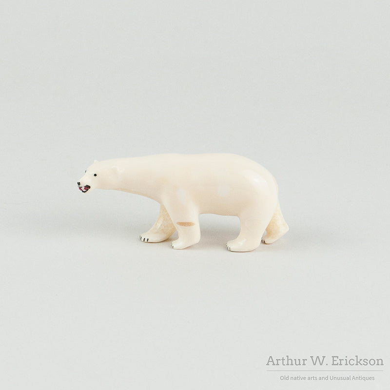Carved Walrus Ivory Polar Bear