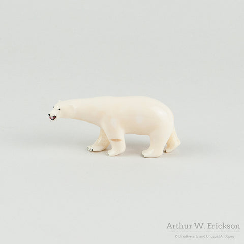 Carved Walrus Ivory Polar Bear