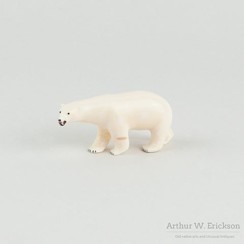 Carved Walrus Ivory Polar Bear